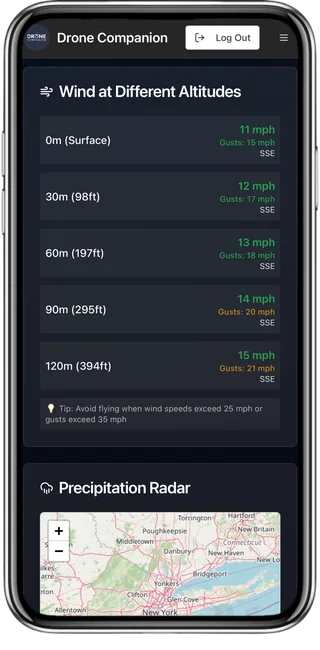 Wind speed at multiple flight altitudes